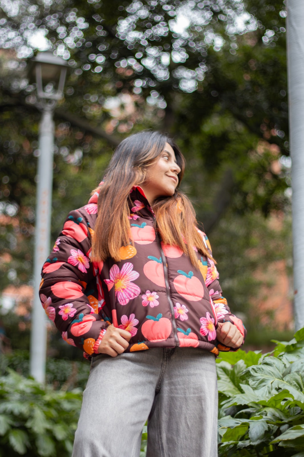 CHAQUETA MELÓN ACOLCHADA CON CAPOTA