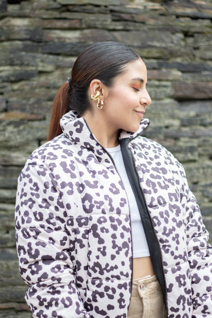 Chaqueta acolchada Animal print