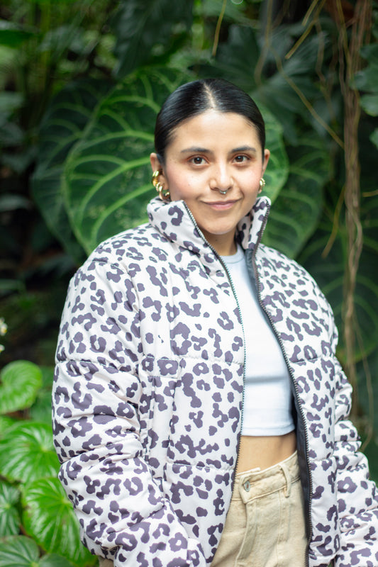 Chaqueta acolchada Animal print