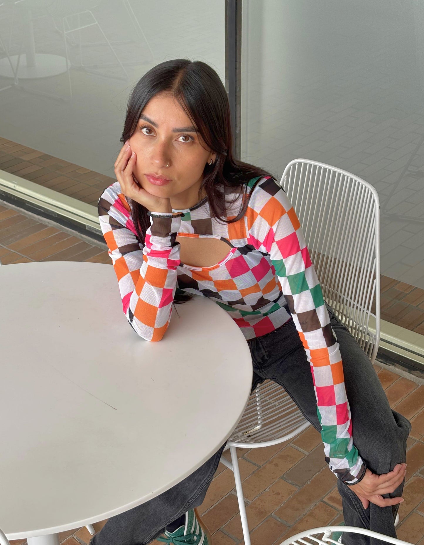 Blusa Mesh Cuadros